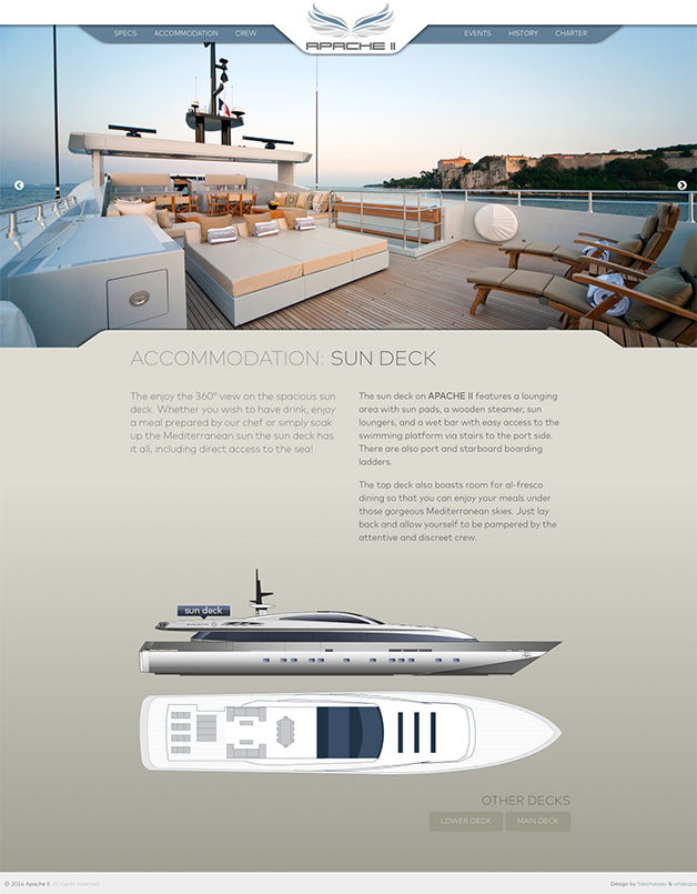 apache II website sun deck page